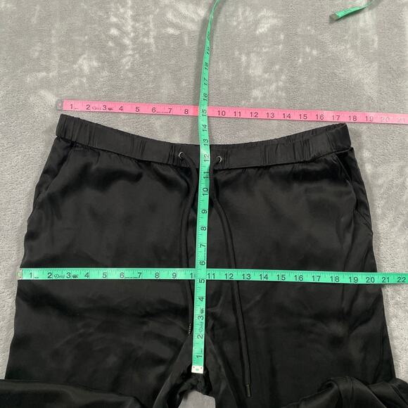 James Perse Pants 4 XL Black Satin Wide Leg Evening Dressy Drawstring Silky - Picture 5 of 7